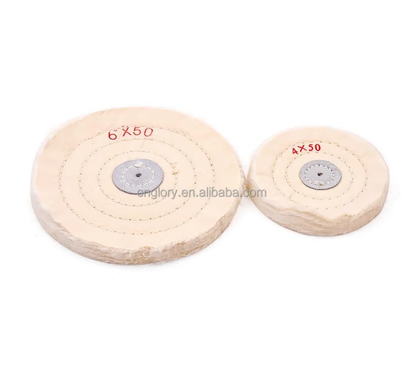 
White / Yellow Muslin cotton Buffing wheel cotton polishing wheel for polishing jewelry 