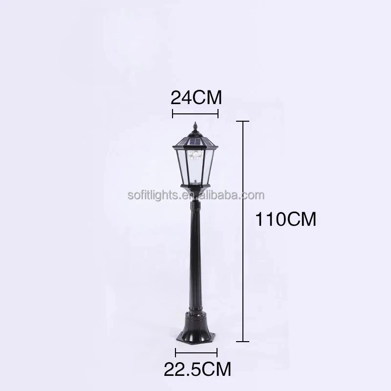 
Solar powered led garden lamp decorative lights with double light sources exchange 