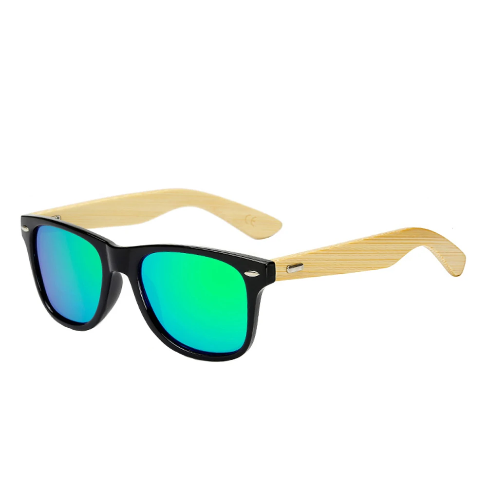 Fashion and hot sale custom bamboo sunglasses with black lens for men and women