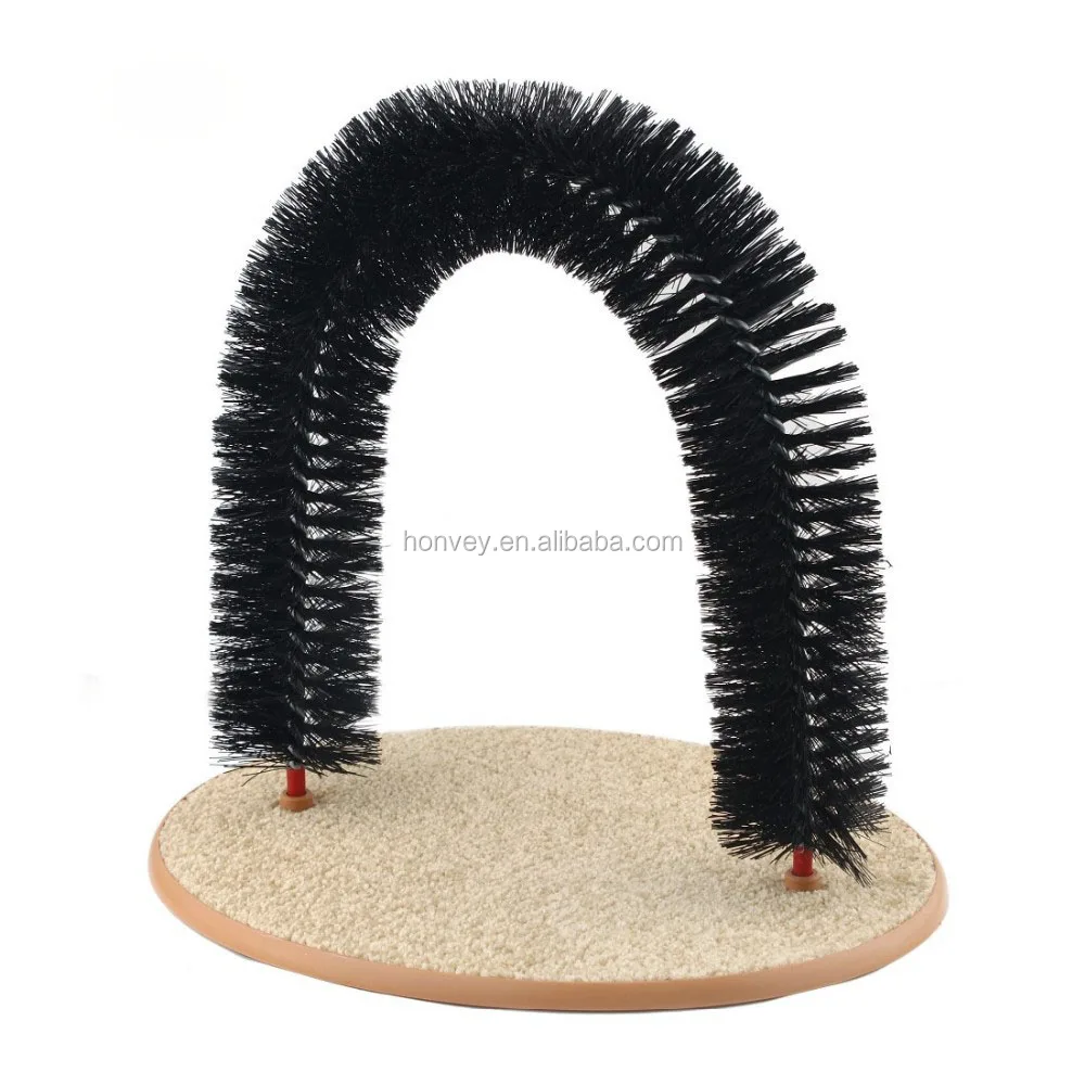 
Pet Cat Arch Self-Groomer and Massager - Groom Toy Pet Cat Scratcher Toys Fur Grooming Brush 