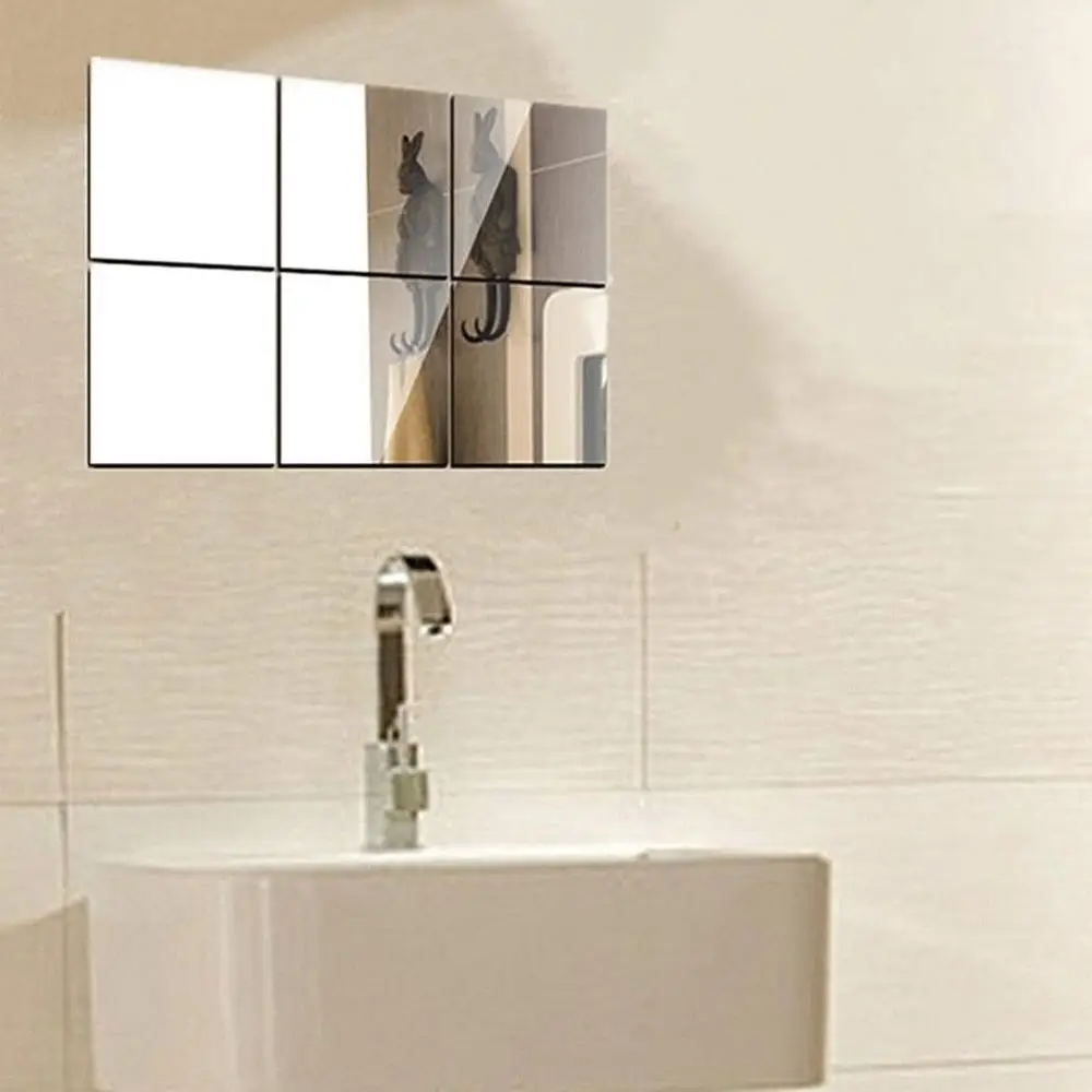 
New Hot Mirror Tile Wall Sticker 3D Decal Mosaic Room Decor Stick On Modern GW 