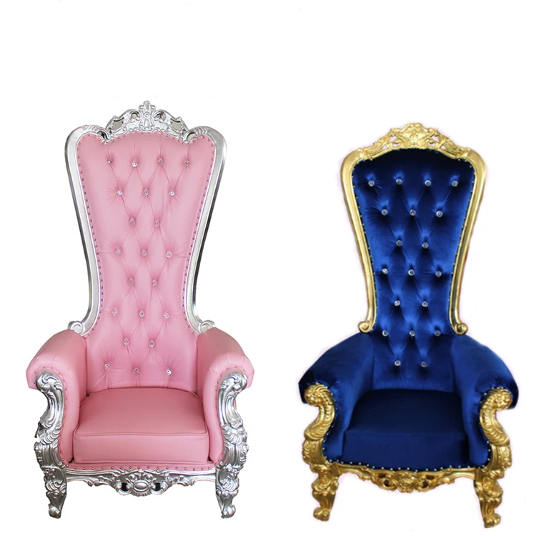 Luxury wooden leather king throne chair for wedding event chair