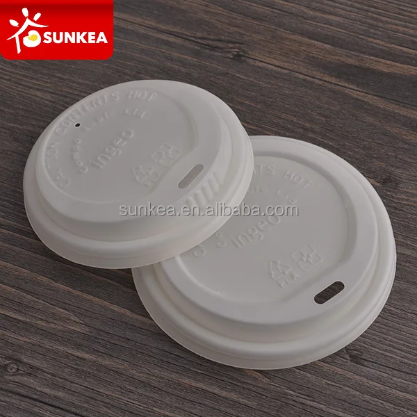Biodegradable eco friendly PLA CPLA plastic coffee cup lid
