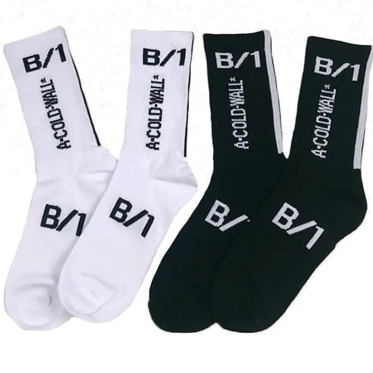 Premium Custom hip hop unisex sport crew white skate socks