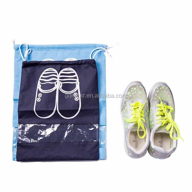 Promotional Customized Logo Golf Shoe Bag Non woven Travel Drawstring Dust Bag