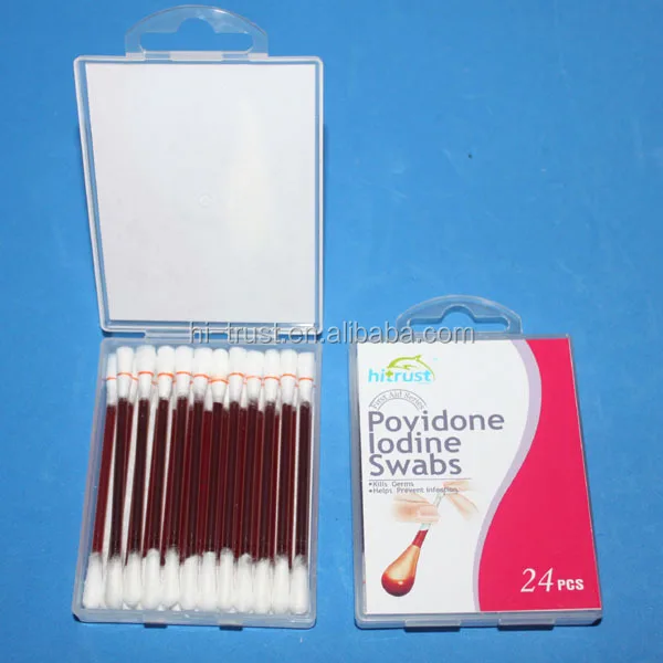
Iodophor sterile Povidone Iodine Liquid Filled Cotton Swabs 