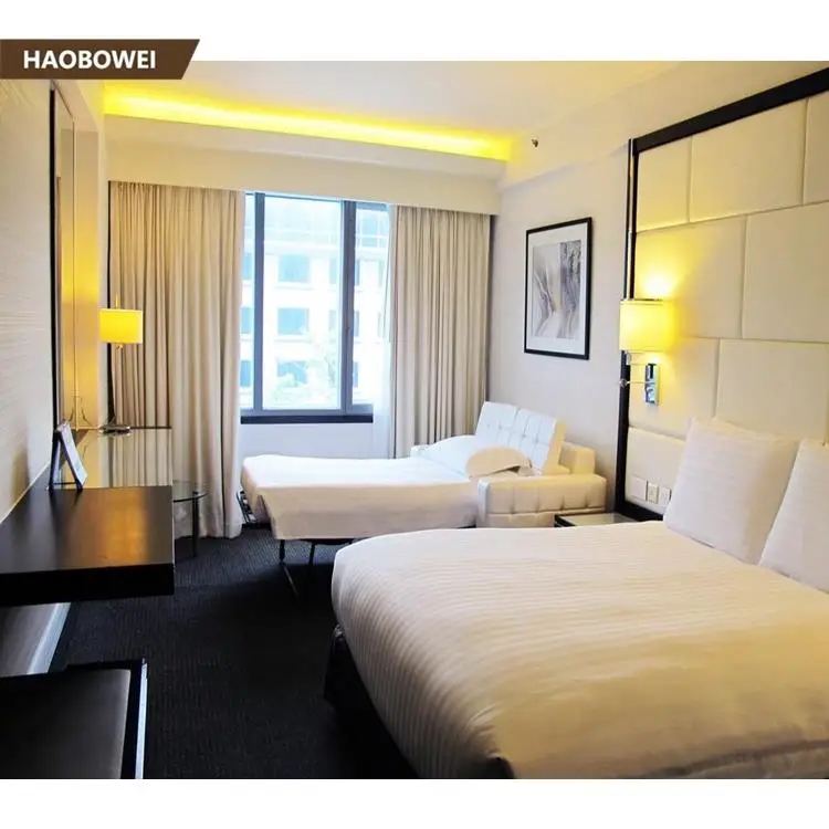 
High quality 5 stars jw marriott high gloss full set twin size hotel bedroom furniture 