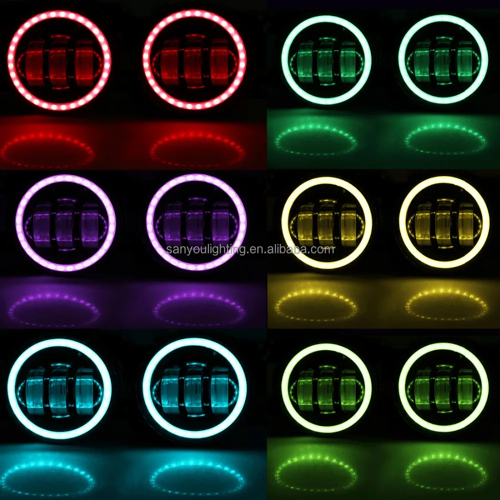 4-дюймовый светодиод приложение RGB светодиодные фары Противотуманные угол глаза