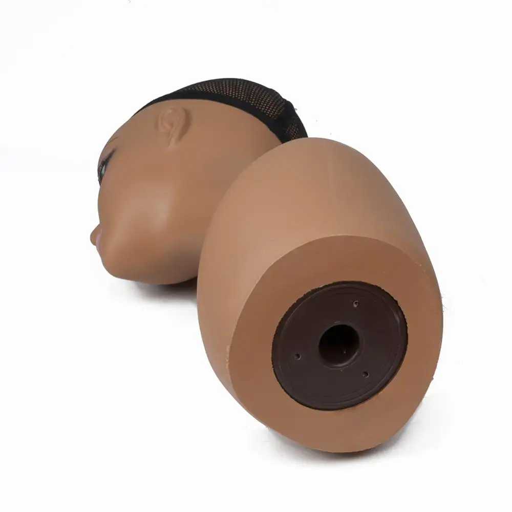 
2018 Cheap Sell Tan Female Realistic Plastic Silicone Mannequin Head for Wig Display Styling Making 