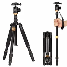 2016 QZSD Q999S Magnesium Aluminum Alloy Compact Portable Traveling Tripod Monopod Stand with Tripod Ball Head and Carrying bag