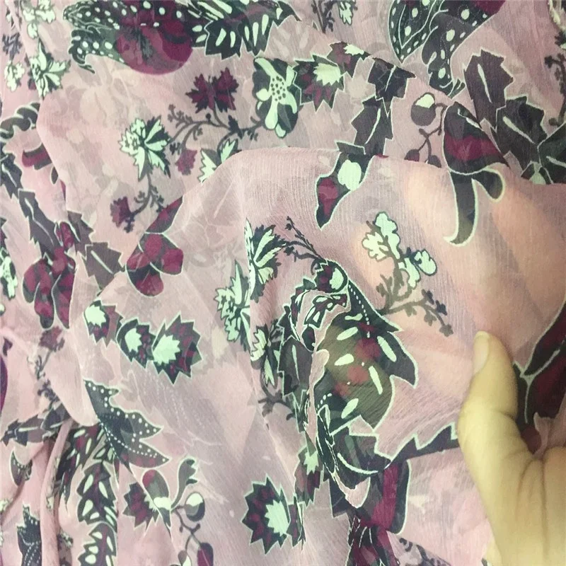 Silk Crepe Georgette Fabric Printed Silk Georgette Fabric Natural Silk Fabric