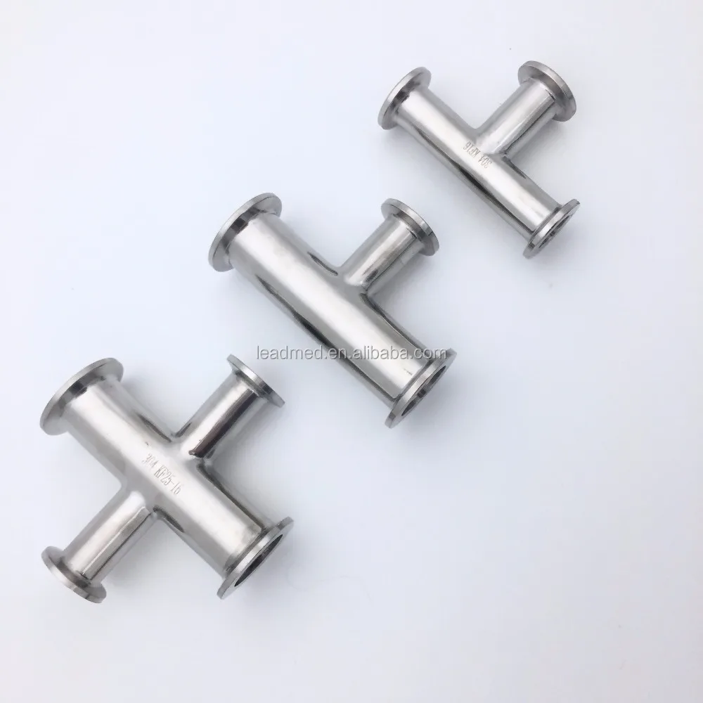 304 Stainless steel flange KF25 NW25 equal tee adapter 3 Way KF25 tee flange