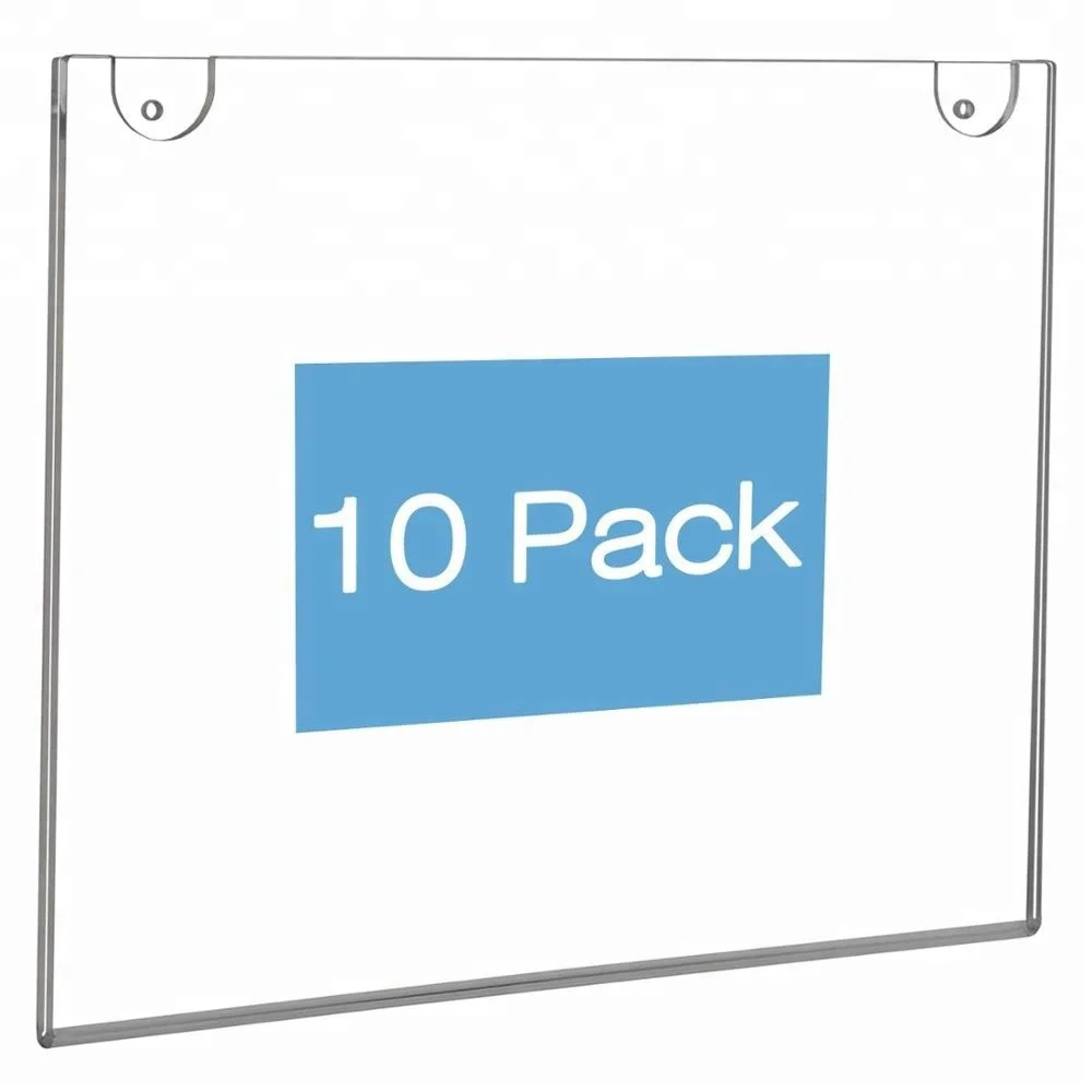 Acrylic Wall Mount Sign Holder Vertical for 8.5 x 11 Inch Paper Clear Advertising Frames