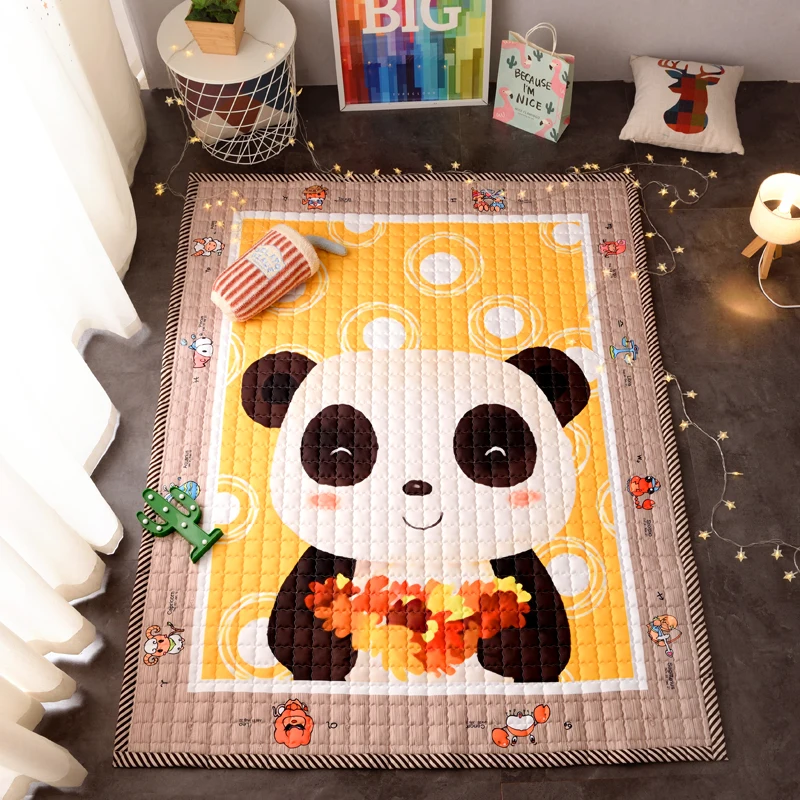 Оптовая продажа, мультяшный толстый хлопковый стеганый детский коврик, экологически чистый хлопковый детский игровой коврик для ползания