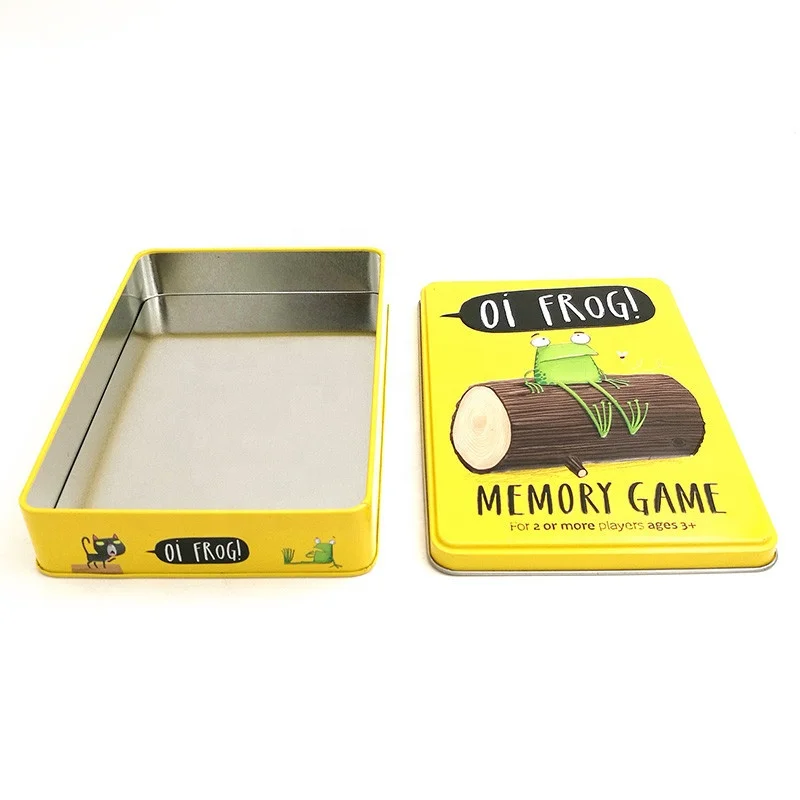 Rectangle shape metal gift card tin containers packing  box Metal Package box for Baby Early Learning memory cards