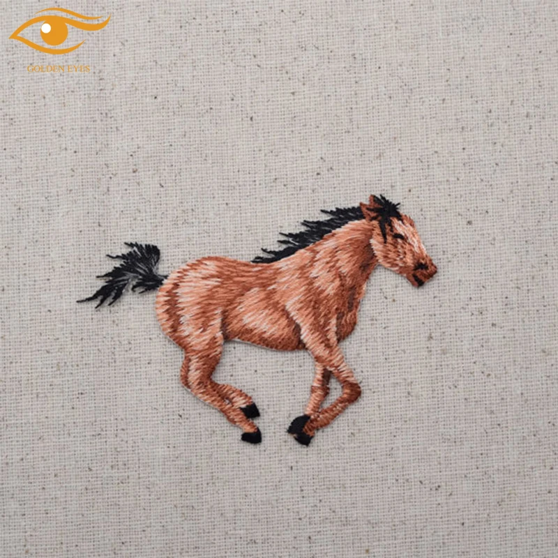 Newest Design ECO Friendly Iron On Horse Embroidery Patch Garment Patches
