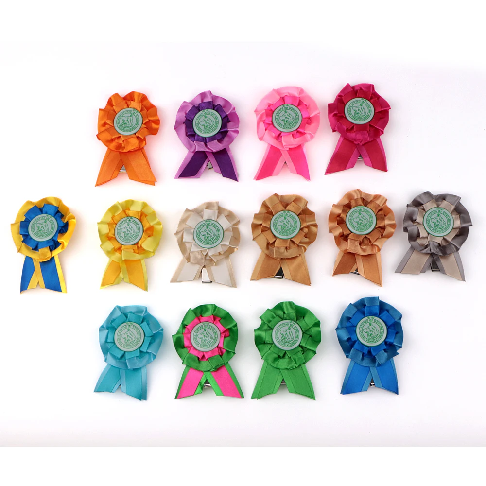 Custom Solid Color Printed Satin Rosette Award Ribbon for Medals