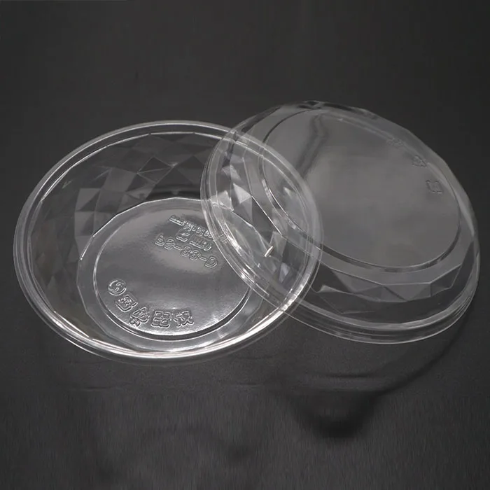 Customize circle food grade plastic clear PP Eco-friendly food container bento bowl disposable fruit tray