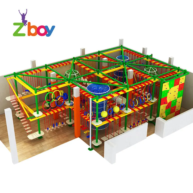 
Indoor High Ropes Challenge Training Course Adventure Activities Park Construction With Franchise 