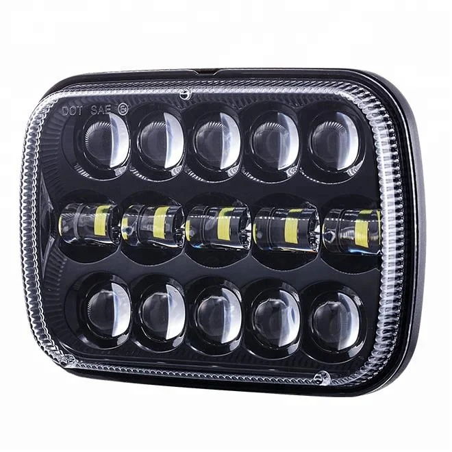 Pair Headlight Rectangular Led Light Conversion Kit 5x7 in. Pickup Semi Truck Lights