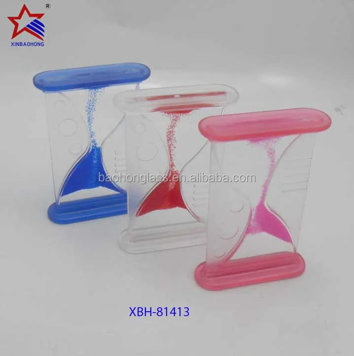 Unbreakable Plastic Reversing Flowing Non-Toxic Liquid Hourglass For Kids
