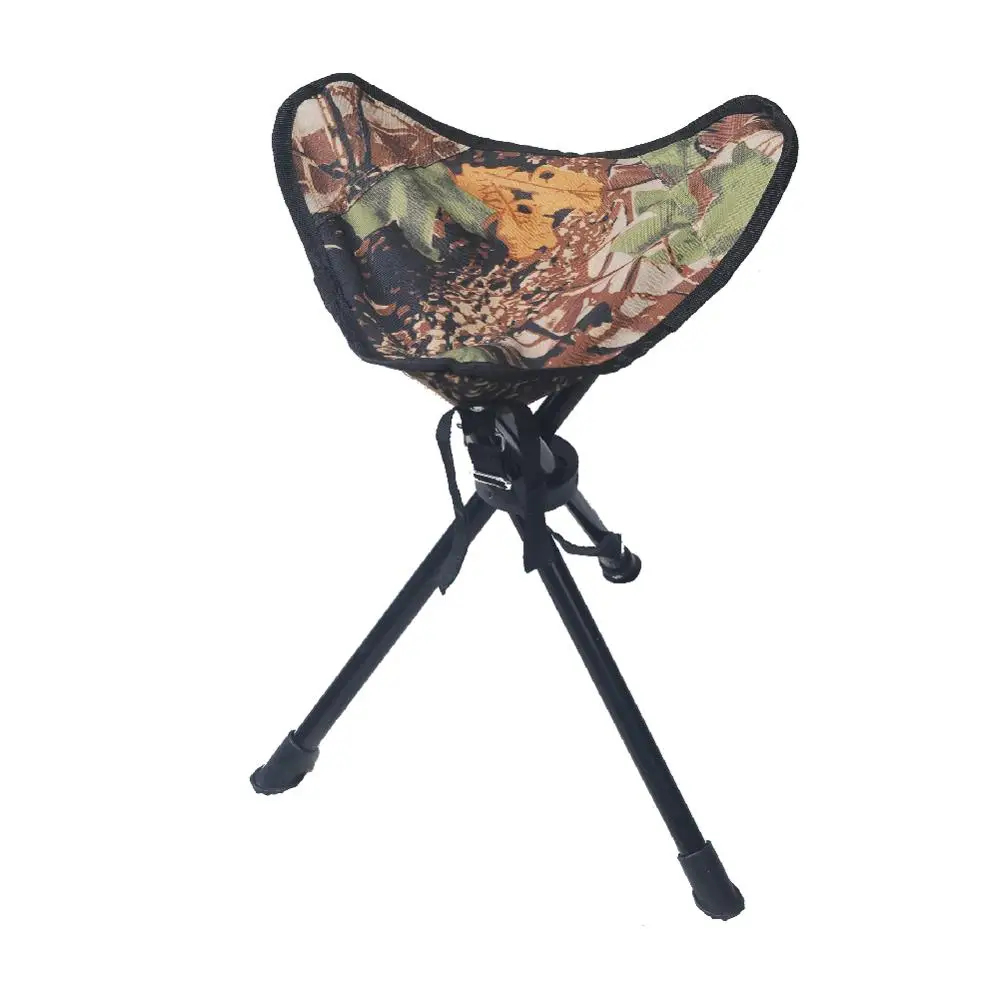 Heavy Duty Foldable Tripod Camping Stool Hunting Triangle Fishing Chair Free Carrying Case