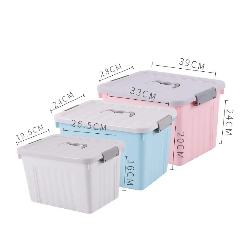 
Big capacity Clothes Toys Organizer Heavy Duty Plastic Storage Box with Lid 