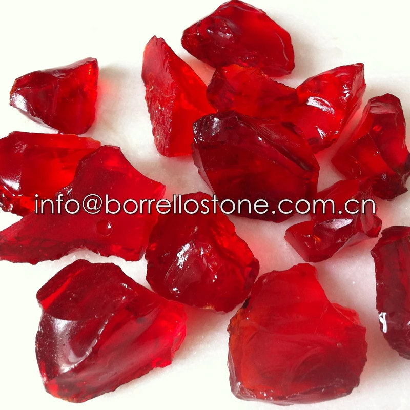 Crushed large glass rock for garden