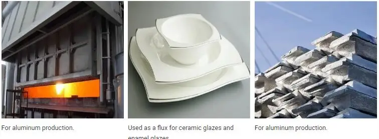 Sodium aluminum fluoride cryolite  F49-53% na3alf6 price