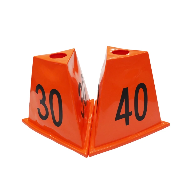 
Dome Cone with Hole for Pole Plastic Triangle Spots Marker Cones with Numbers 