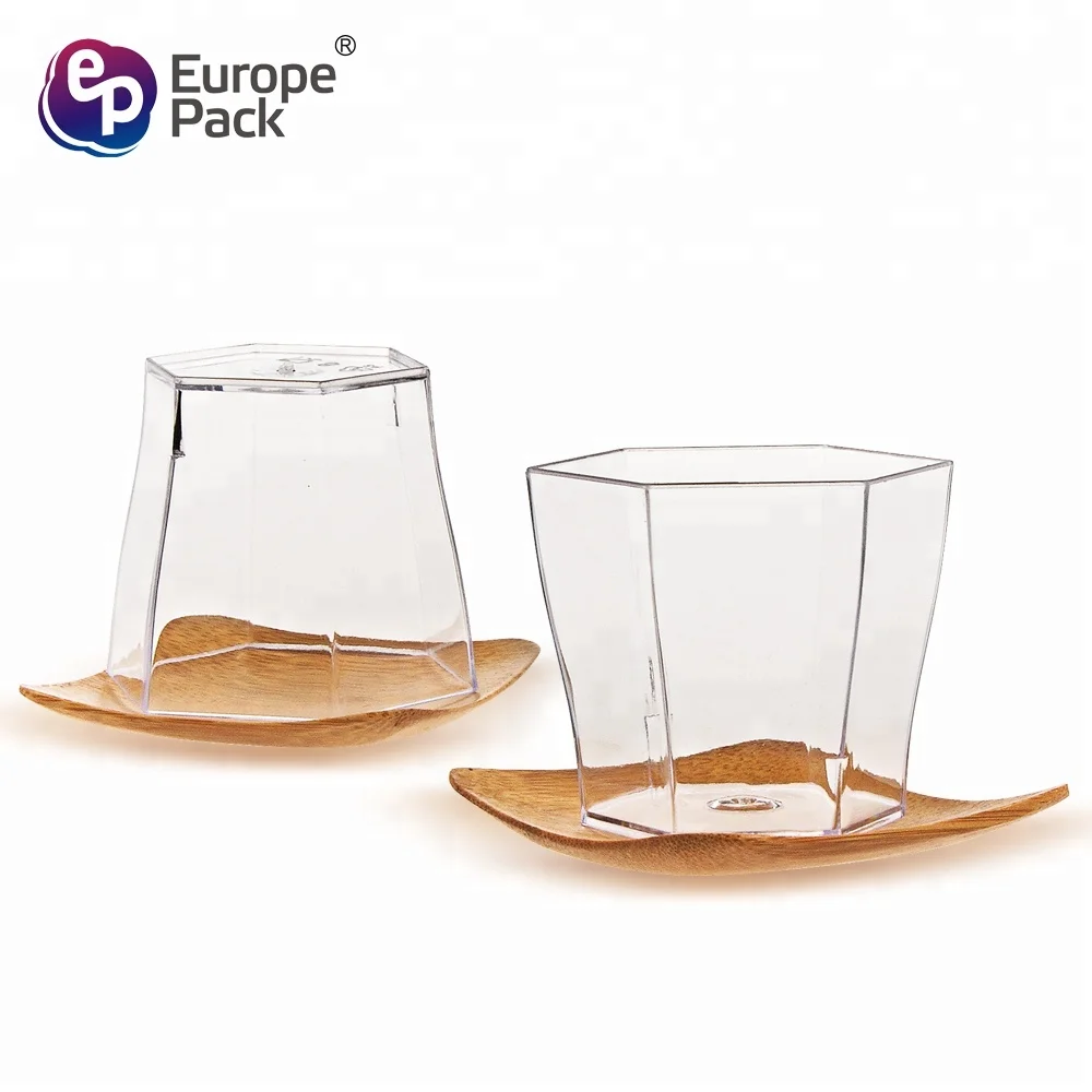 Eco-friendly reusable  plastic hexagon dessert drinking cup for party