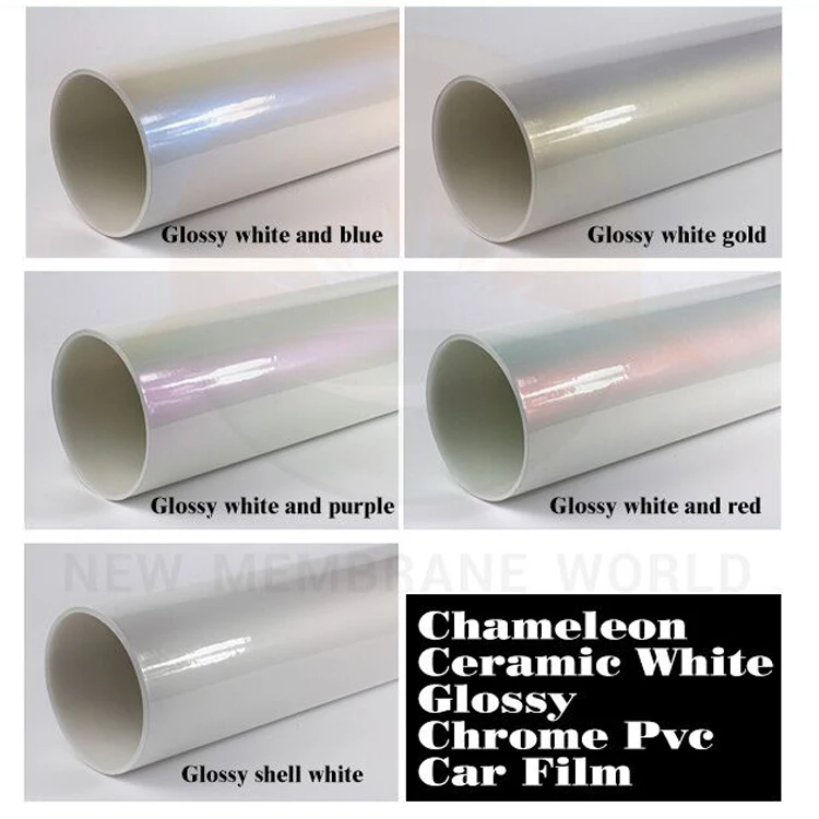 Matte Glossy White and Red Gold Purple Stretchable Car Chrome Matte Vinyl Film