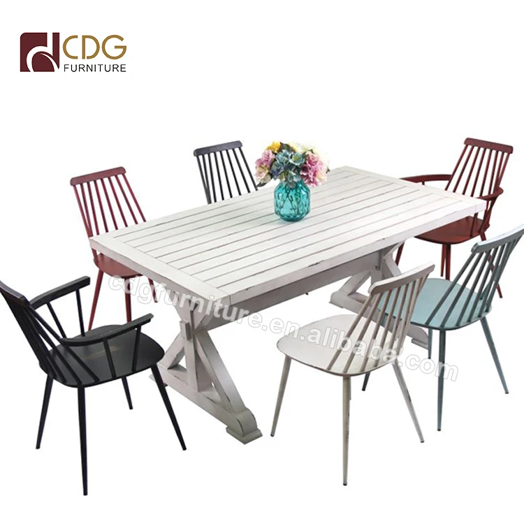 Industrial Metal Garden Cafe Restaurant Dining Chair Furniture French Aluminium Outdoor Indoor Modern Tables Chair Sets