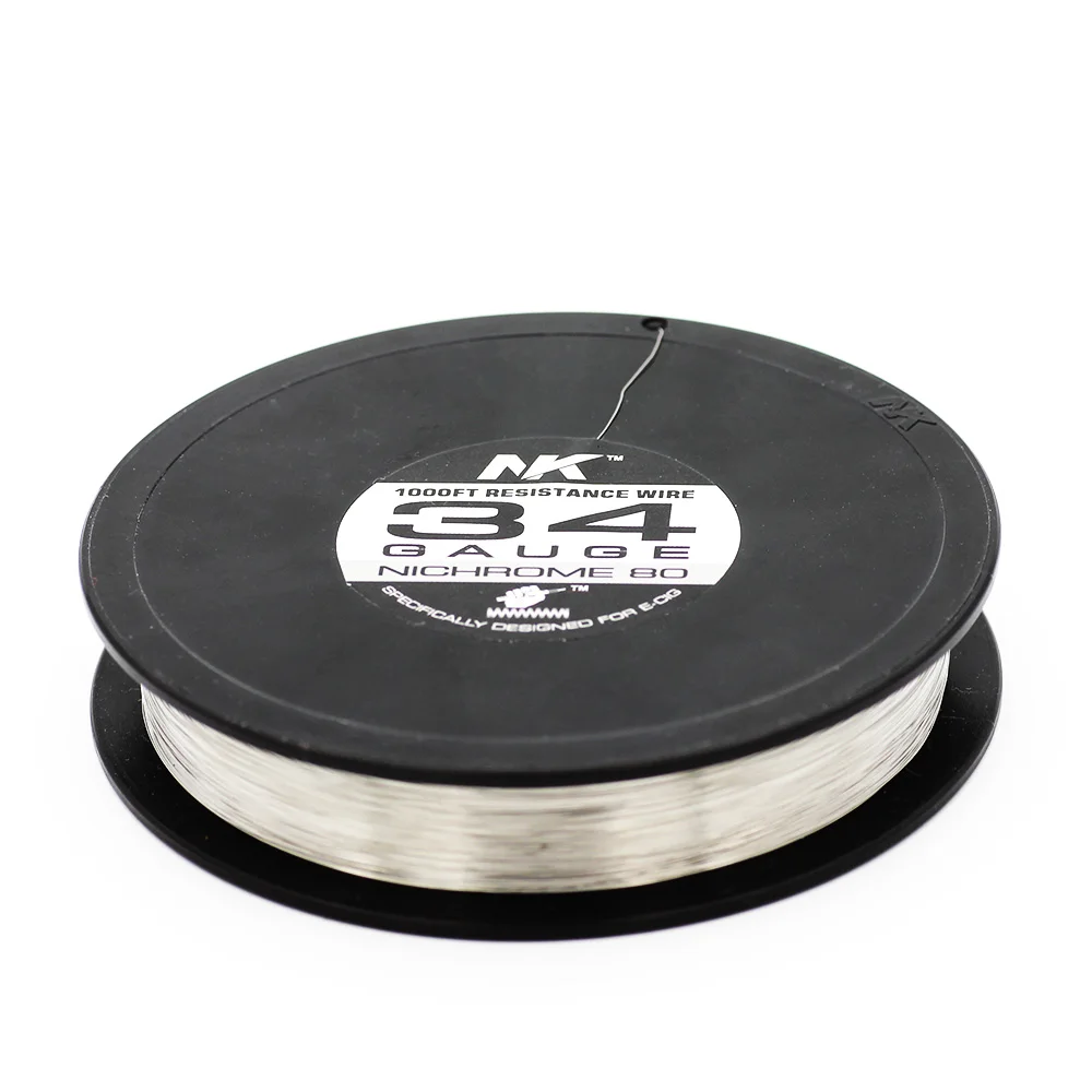 NK factory supply 1000ft 34g ni80 electrical wire heating resistance spool