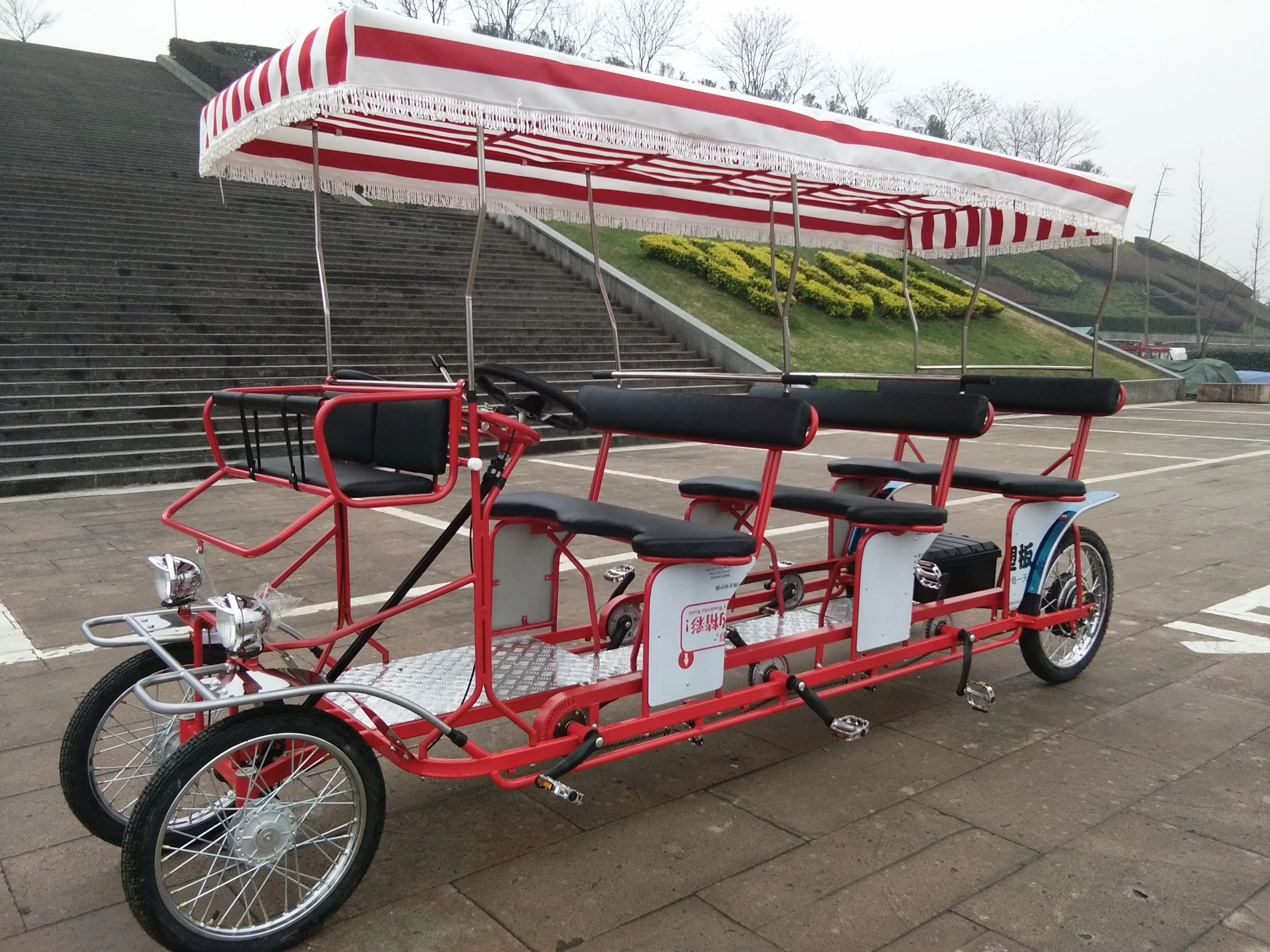 RENTAL EX-SIZE 6PERSONS  4WHEELS  SURREY BIKE WITH LED LIGHTS  QUADRICYCLE  BICYCLE