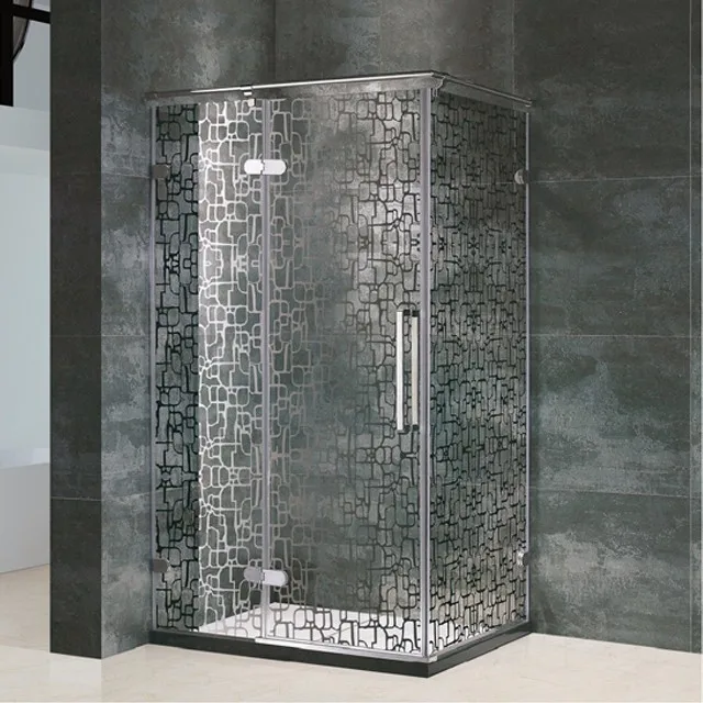 
UPC simple Painting tempered glass round PP tray sliding door shower cabin room 