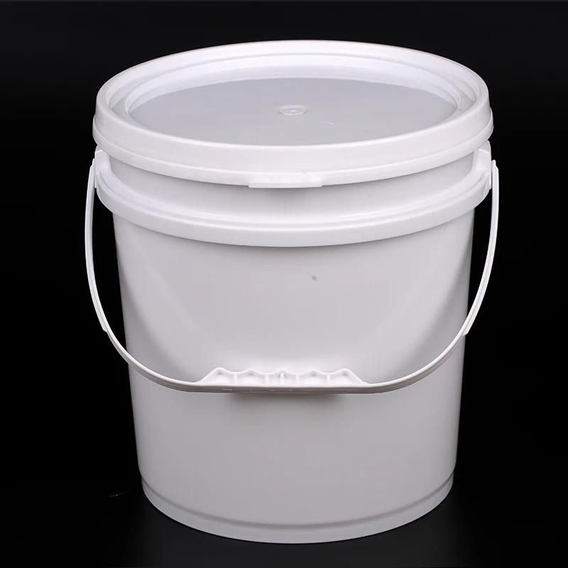 Food grade Cheap reusable unbreakable 5kg white round plastic fish bucket with lid and handle 5 liter for water manufacture