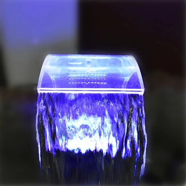 Acrylic pool fountains with colorful LED light swimming pool waterfall fountains