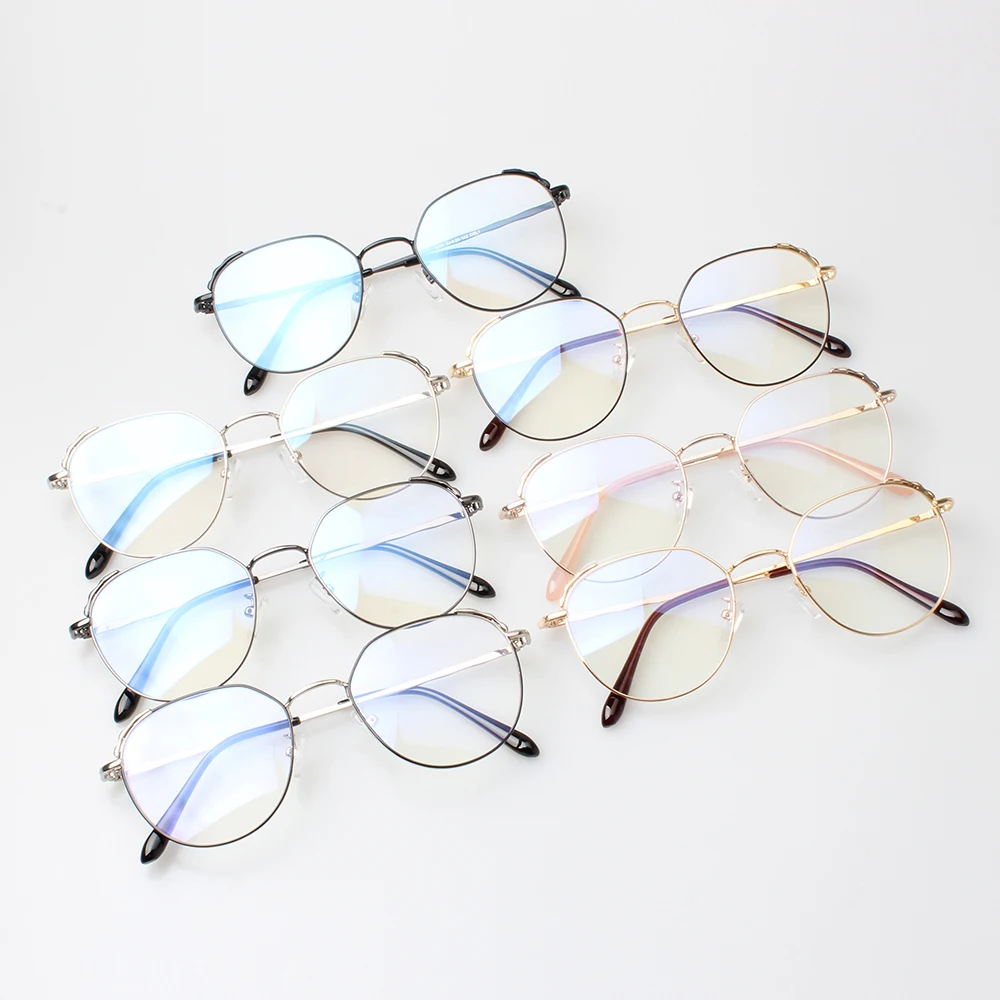 New Designer Woman Glasses Optical Frames Metal Round Glasses Frame Clear Lens Eyewear Black Silver Gold Eye Glass