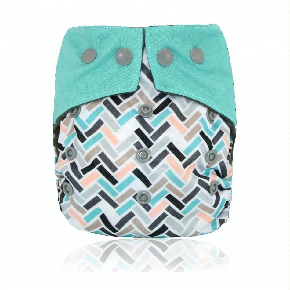 OS Bamboo Updated Night AIO cloth diaper with sewn insert, charcoal bamboo inner, high absorbent