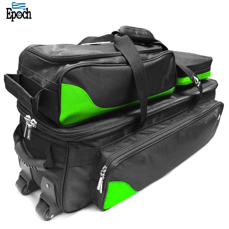 Heavy duty design durable lightweight 1680D plus backpacks for bowling bag with wheels in bulk