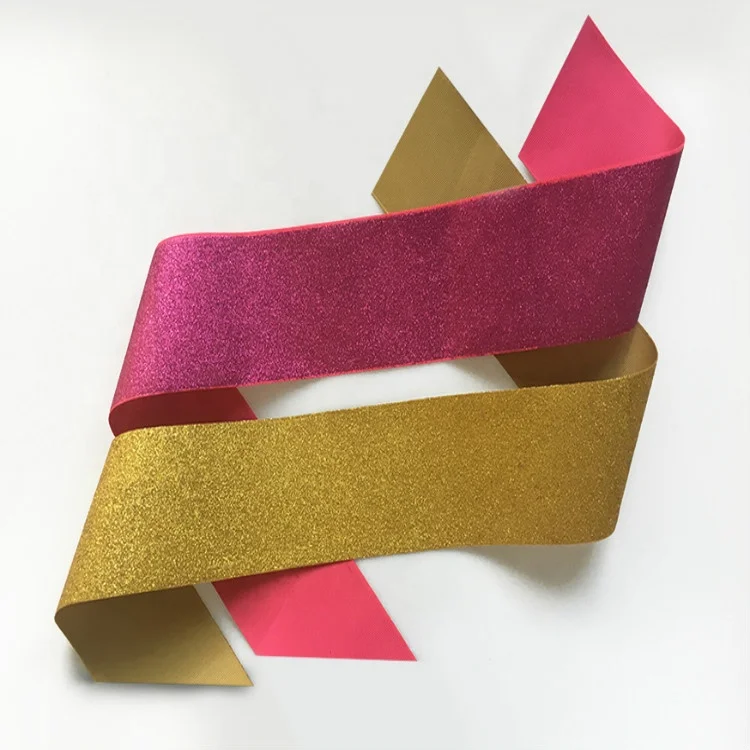 Фабрика Xiamen, 75 мм, ширина 3 дюйма, цветная блестящая пудра, печатная корсажная лента для бантов для волос
