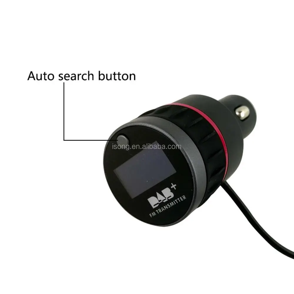 0.96 OLED Plug-and-Play In-Car DAB Radio Adapter FM Transmitter With USB Charge