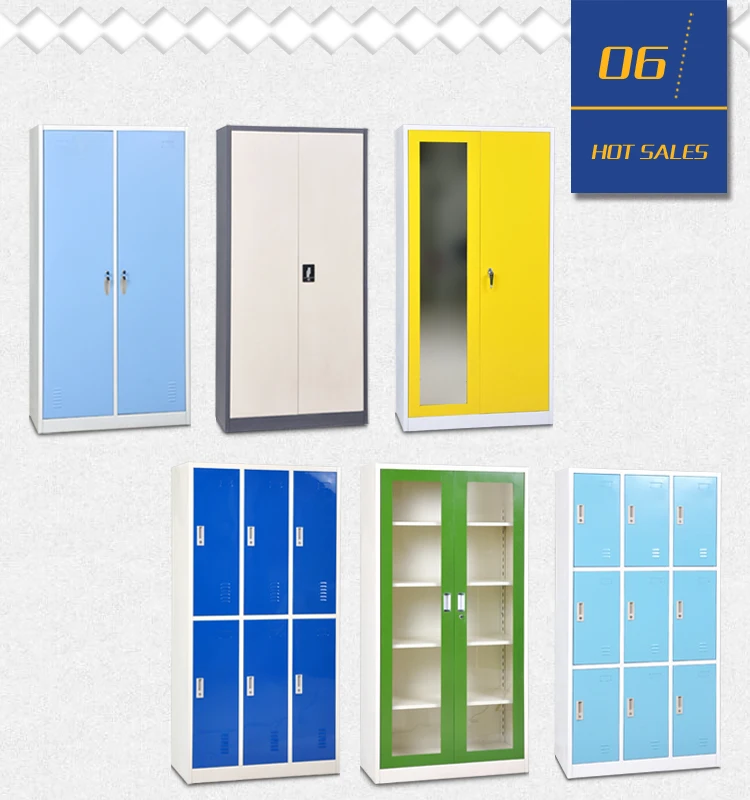 Steel Locker Modern Bedroom Furniture for Gym 2 Door Metal Wardrobe Clothes Cabinet Godrej Almirah Metal Clothes Amoires