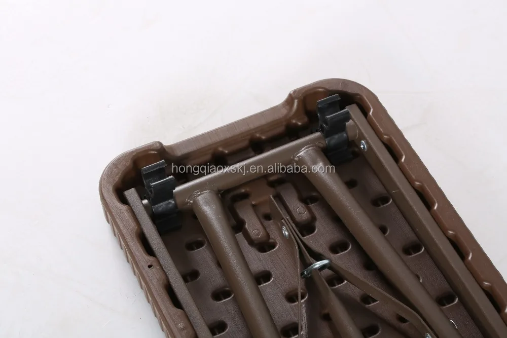 183cm Rattan Folding Bench, 6ft Portable Wicker Bench, Outdoor Plastic Rattan Furniture