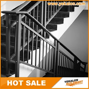 Yekalon Free Sample Modern Tubular Steel Railing Outdoor Indoor Metal Railing From China Manufacturer