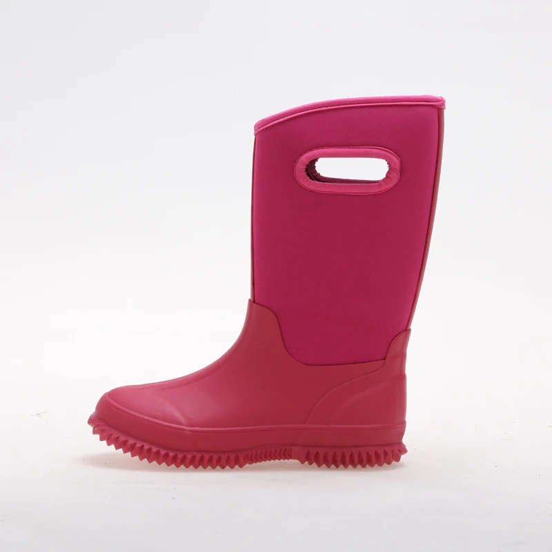Children Kids Rain Boots Manufacturer Factory PVC Neoprene Cotton Fabric Customized OEM Unisex Rubber Waterproof Crock Boots