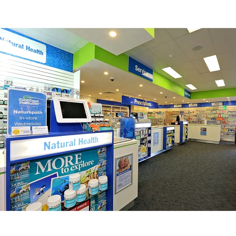LUX Customized Pharmacy Drugstore Display Furniture Designs And Interior