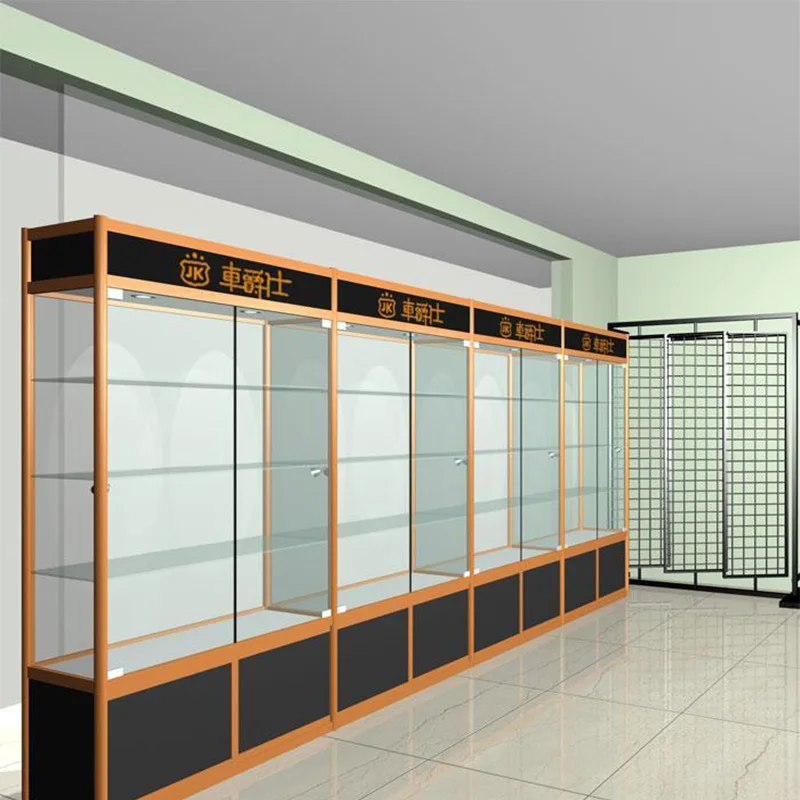 MDF  led glass locking display cabinet/model display showcase for sale/beauty salon cabinet showcase