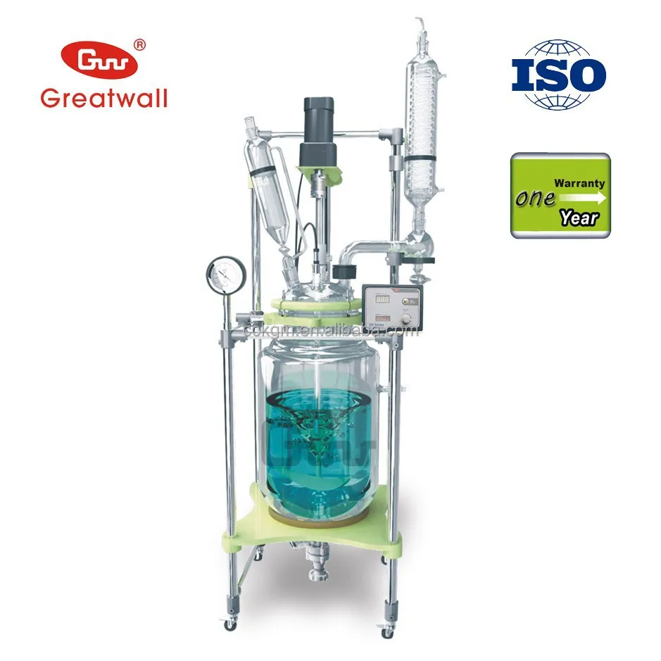 5L двойной слой лаборатория химического реактора, рубашкой стеклянный реактор, биореактор, реакция чайник, реакционный сосуд